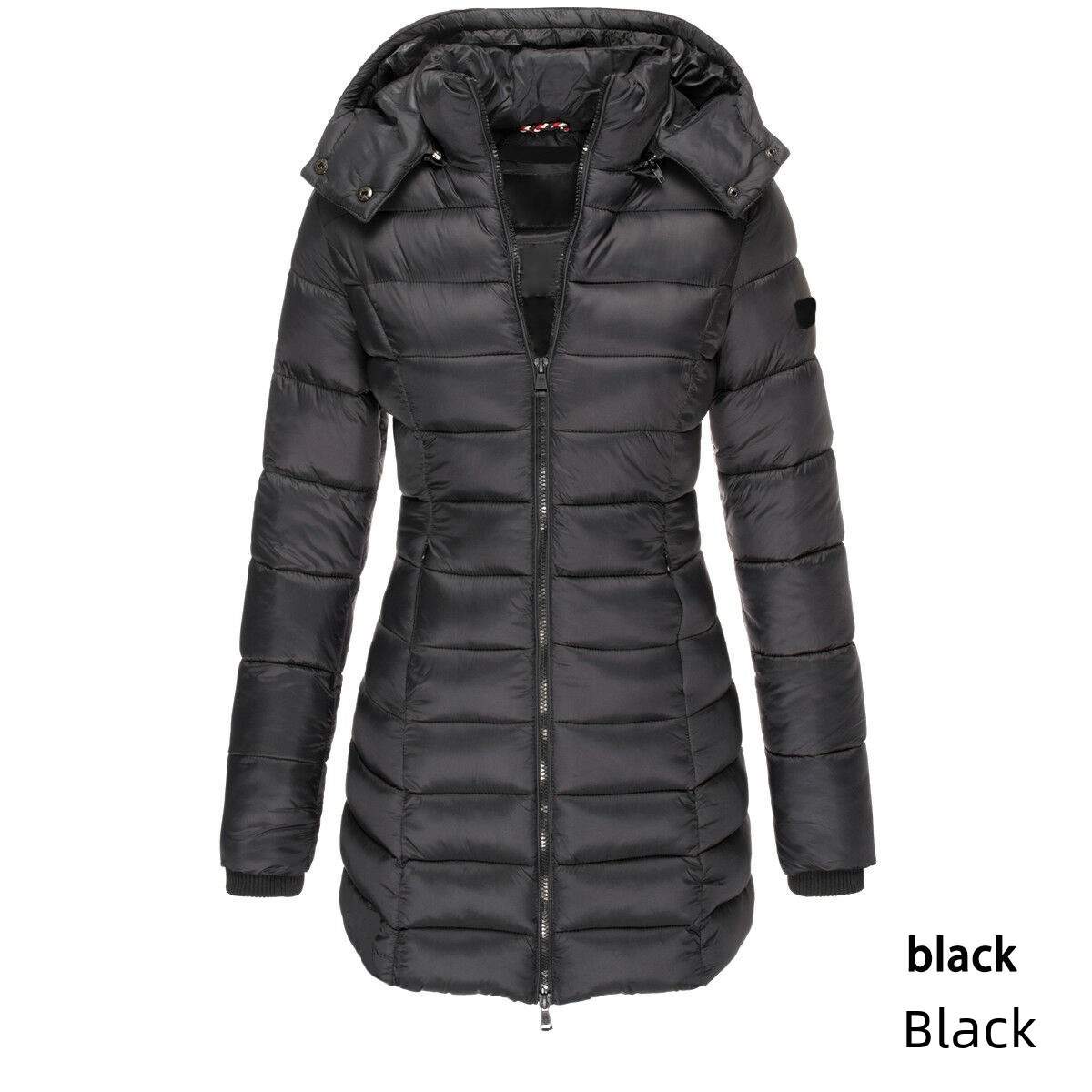   WOMEN S MID LENGTH SLIM FIT COTTON PADDED JACKET WARM DOWN COTTON PADDED JACKET