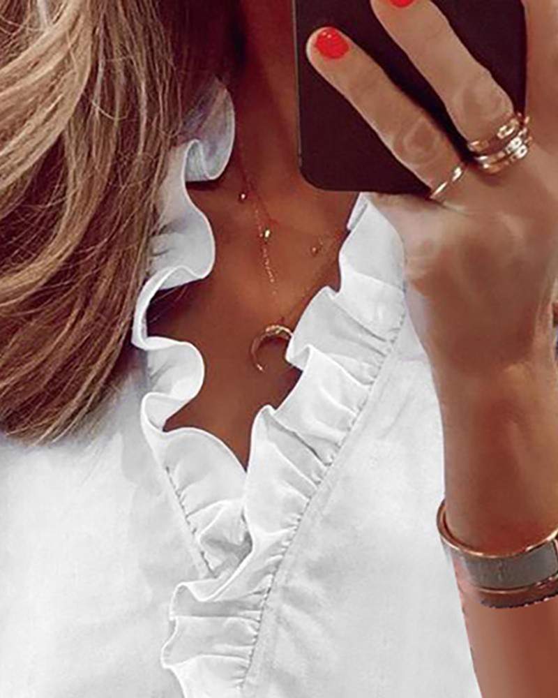 Versatile Ruffle Top Casual Summer Blouse