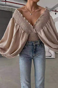 ROMANTIC FLAIR SMOCKED BLOUSE