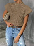 CUSTOM SPRING FASHION SWEATER OUTER WEAR TWIST HIGH COLLAR VEST WOMEN
