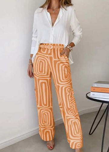 Chic Graphic Print Trousers for Women