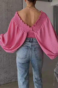 ROMANTIC FLAIR SMOCKED BLOUSE