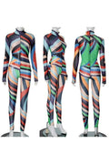 MESH GRAPHIC SHEER JUMPSUIT