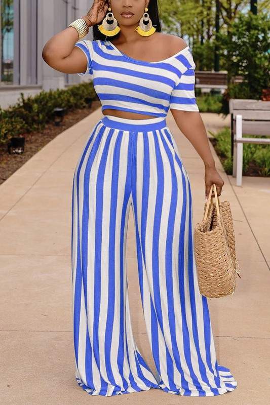 Stripes Tee And Pants Set