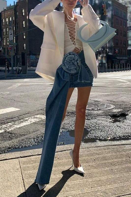Stylish Denim Wrap: Statement Women’s Apparel