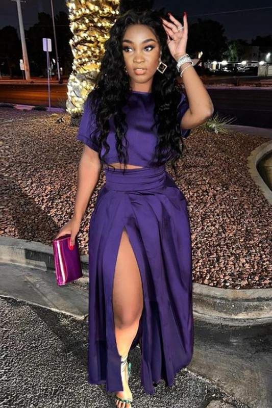 PLEATED LONG SKIRT SET