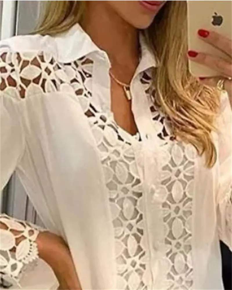 GUIPURE LACE PATCH SHIRT DRESS