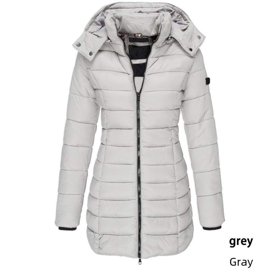   WOMEN S MID LENGTH SLIM FIT COTTON PADDED JACKET WARM DOWN COTTON PADDED JACKET