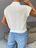 CUSTOM SPRING FASHION SWEATER OUTER WEAR TWIST HIGH COLLAR VEST WOMEN