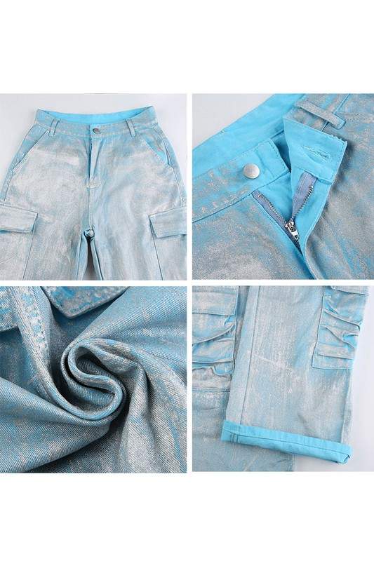 SILVER DENIM LONG JEANS