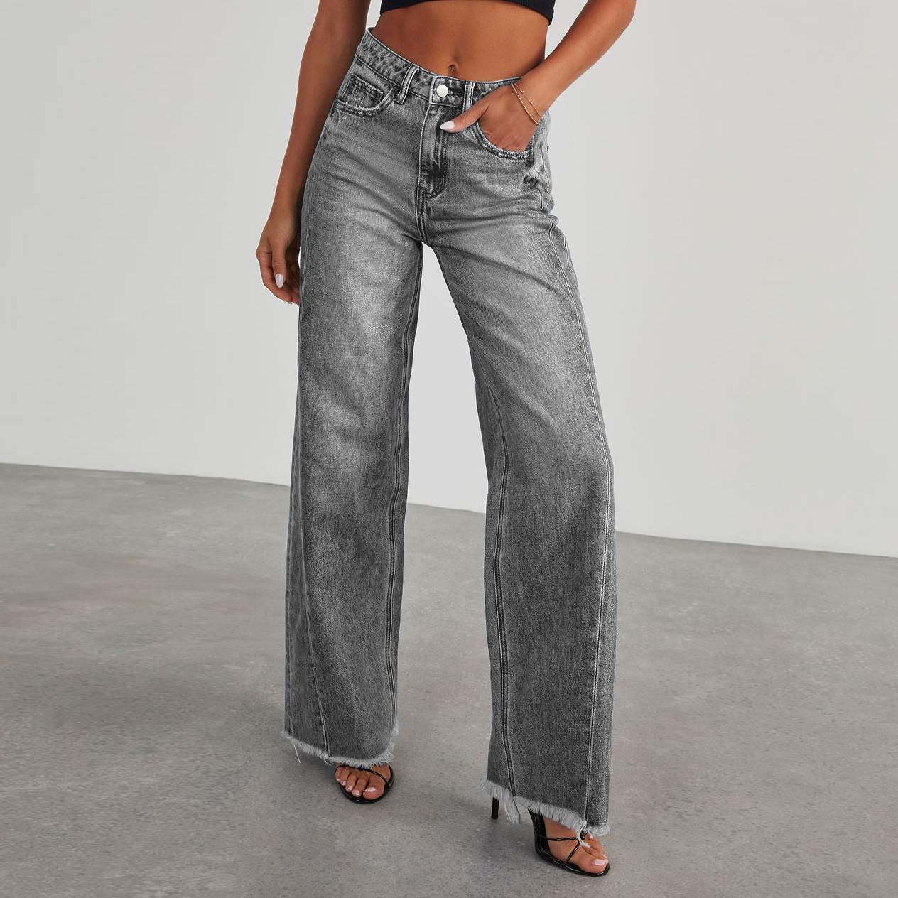 Comfortable Jeans - High Waisted Wide Leg Design