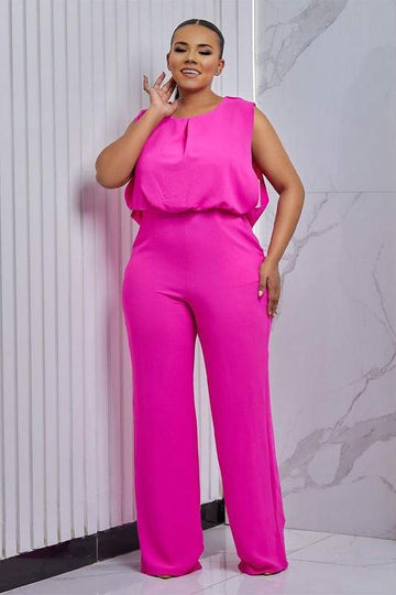 SLEEVELESS WIDE LEG JUMPSUITS