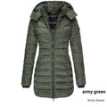   WOMEN S MID LENGTH SLIM FIT COTTON PADDED JACKET WARM DOWN COTTON PADDED JACKET