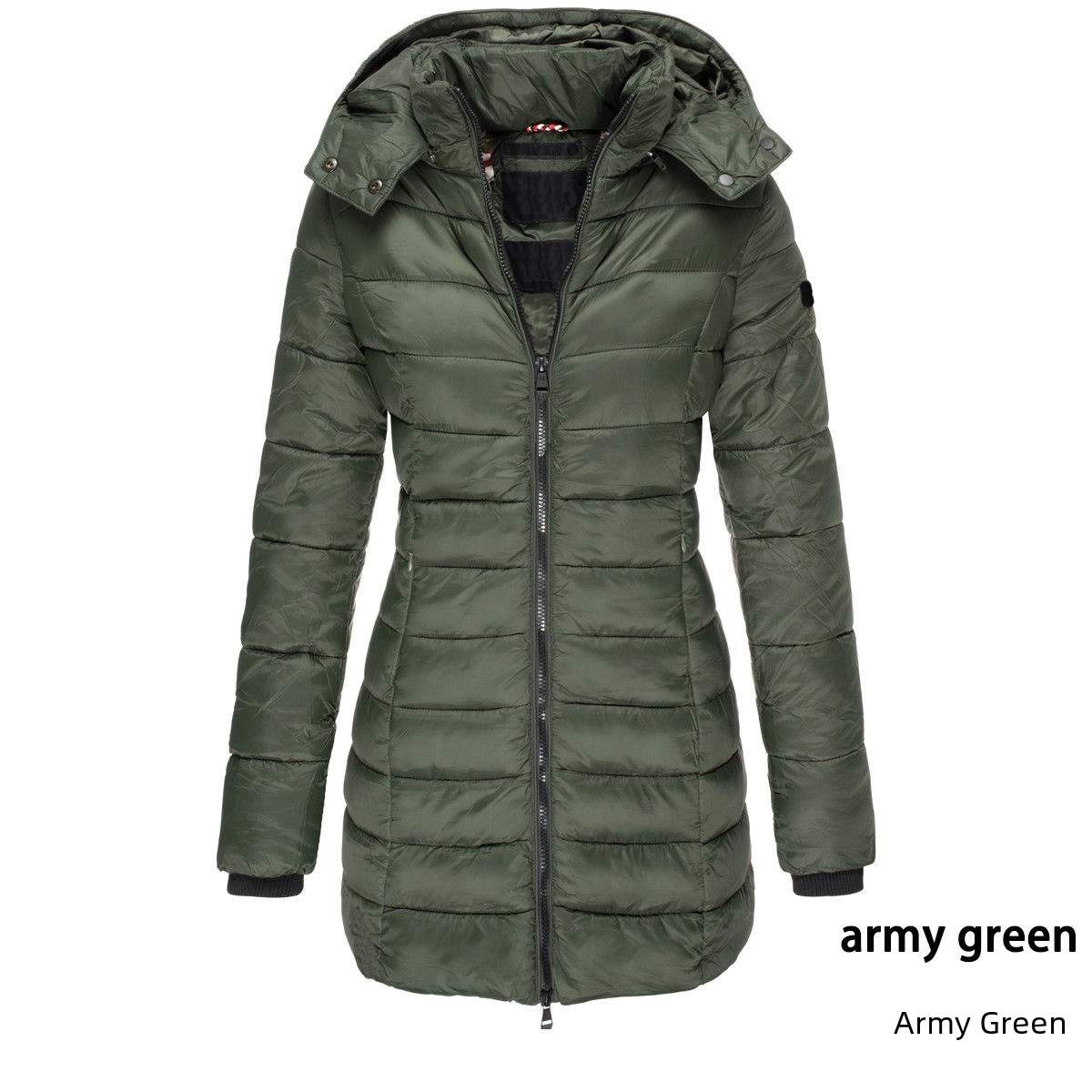   WOMEN S MID LENGTH SLIM FIT COTTON PADDED JACKET WARM DOWN COTTON PADDED JACKET