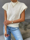CUSTOM SPRING FASHION SWEATER OUTER WEAR TWIST HIGH COLLAR VEST WOMEN