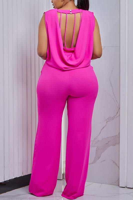SLEEVELESS WIDE LEG JUMPSUITS