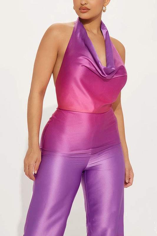 TIE DYE HALTER JUMPSUITS