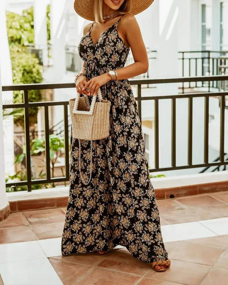 Boho Floral Maxi Dress, Perfect for Outings