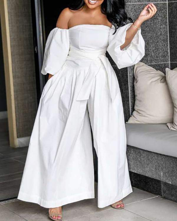 Sophisticated Polka Dot Strapless Jumpsuit