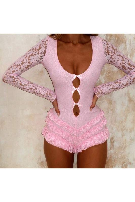 LACE SHEER ROMPER