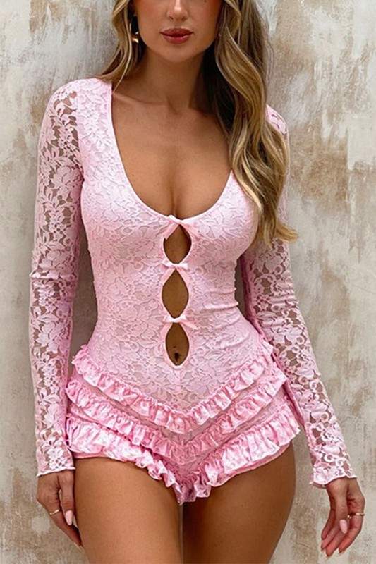 LACE SHEER ROMPER