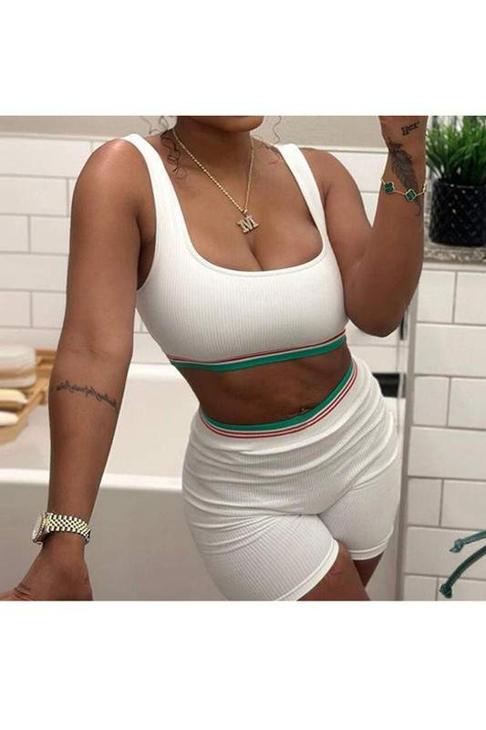 CROP TANK TOP AND SHORTS SET