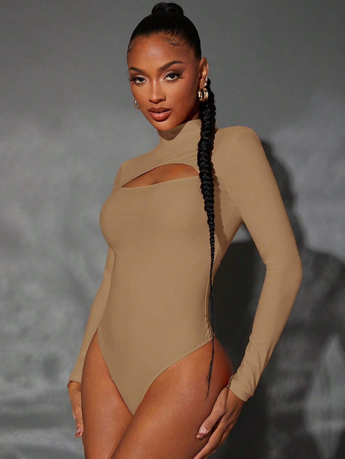 SXY MOCK NECK CUT OUT BODYSUIT CONCERT LONG SUMMER DRESS COQUETTE PROM DRESS SEXY DRESS VALENTINE DAY DRESS