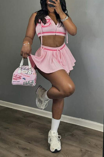 HOODIE CROP AND SKIRT SET
