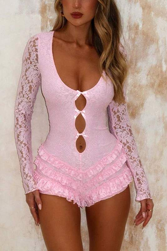 LACE SHEER ROMPER
