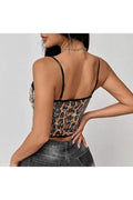 LEOPARD SEQUINS CROP CAMI TOP