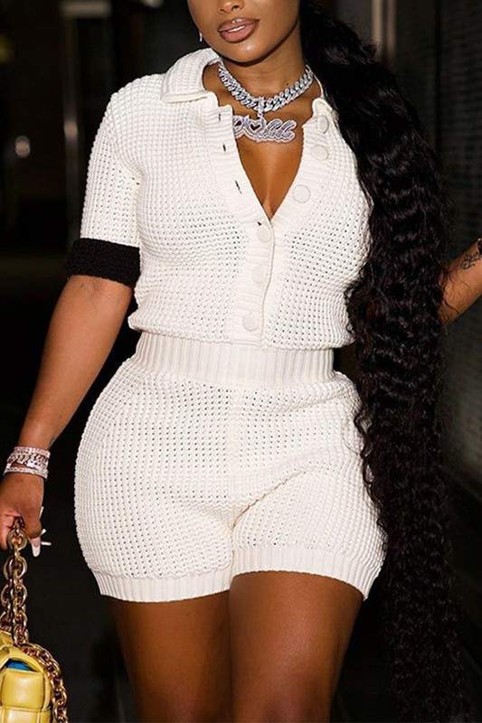 Crochet Shirt and Shorts Set
