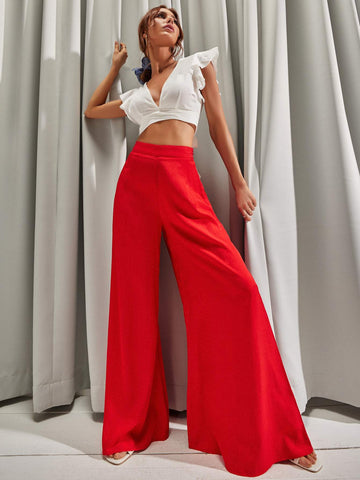 Summer Outfit: Trendy Wide Leg Pants Set