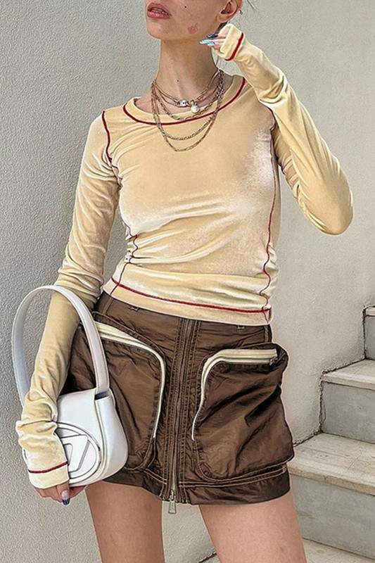 BIG POCKETS ZIPPER CARGO MINI SKIRT