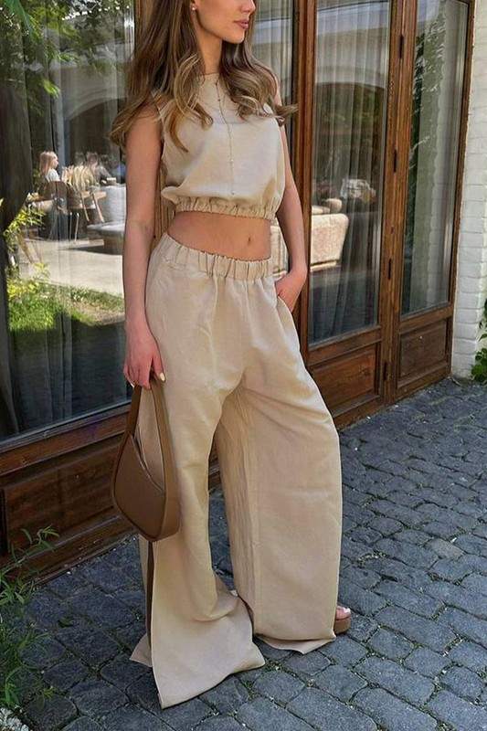 TANK CROP TOP AND PANTS SET