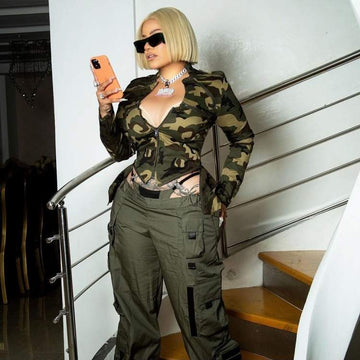 WOMEN S CASUAL CAMOUFLAGE ZIPPER JACKET