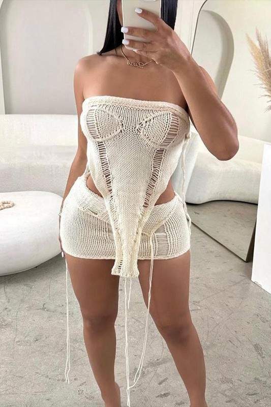 CROCHET SHORT SKIRT SET