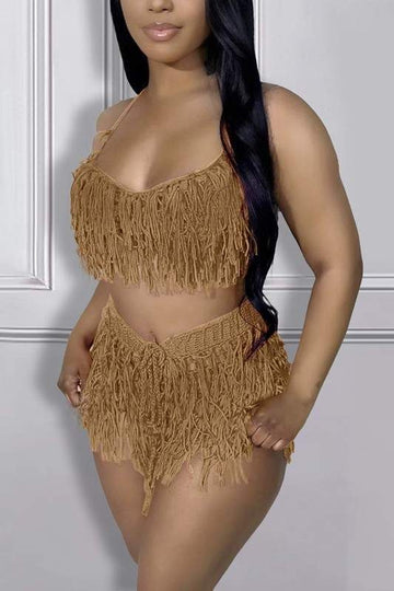 HAND KNITTED TOP AND SHORTS SET