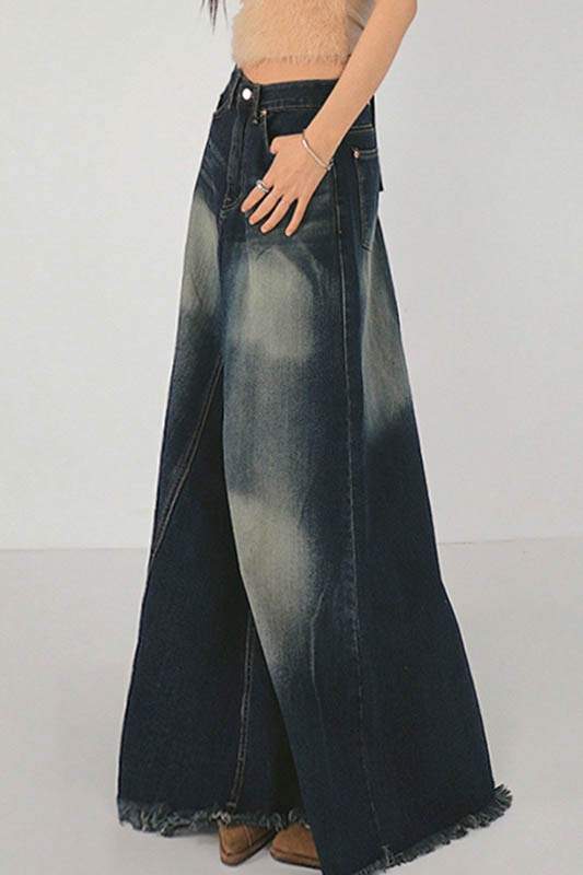 Boho Style Denim Skirt Casual Chic Look