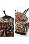 LEOPARD SEQUINS CROP CAMI TOP