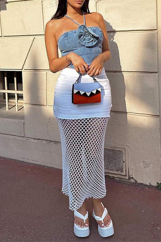 FISHNET LONG SKIRT