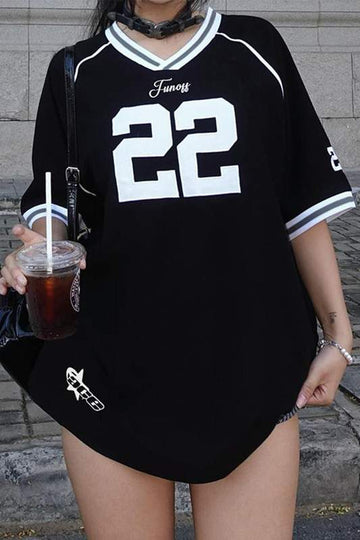 V NECK OVERSIZED T SHIRTS