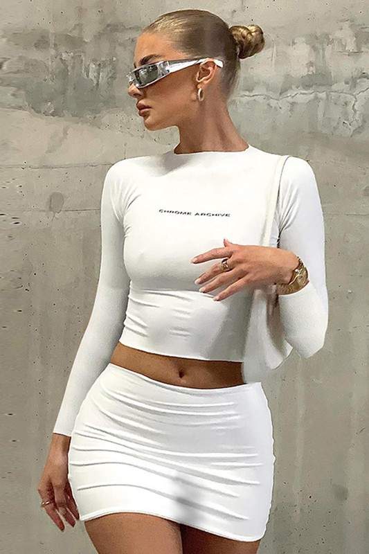 LONG SLEEVE TEE AND SKIRT SET