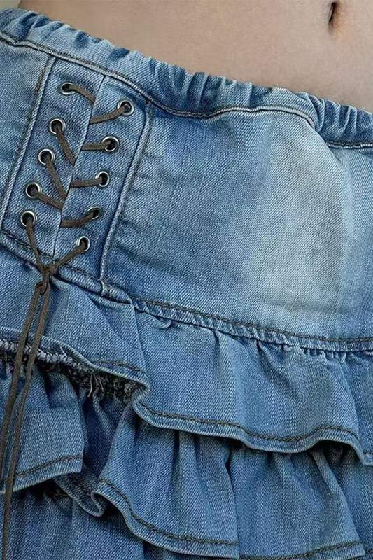LAYERED RUFFLE MINI SKIRT
