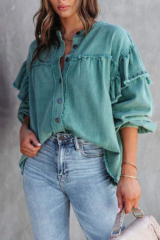 STUDDED FRAYED JACKET