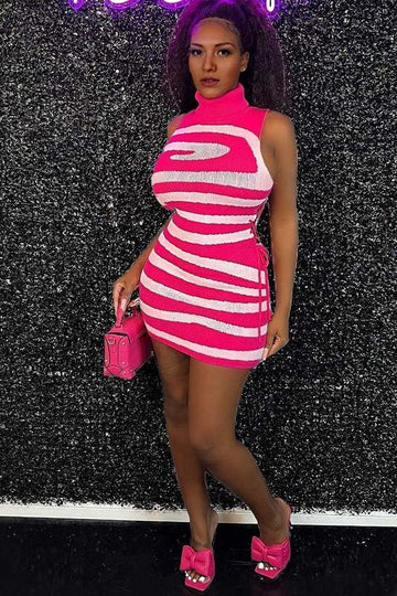KNITTED SLEEVELESS MINI DRESS