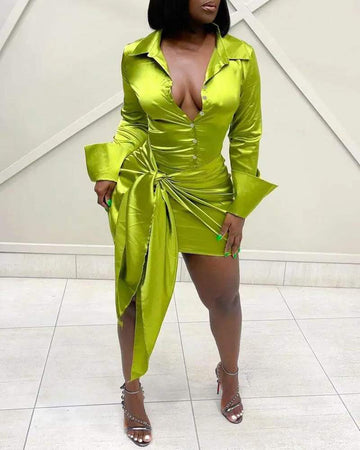 Bodycon Dress, Stylish Satin Evening Dress