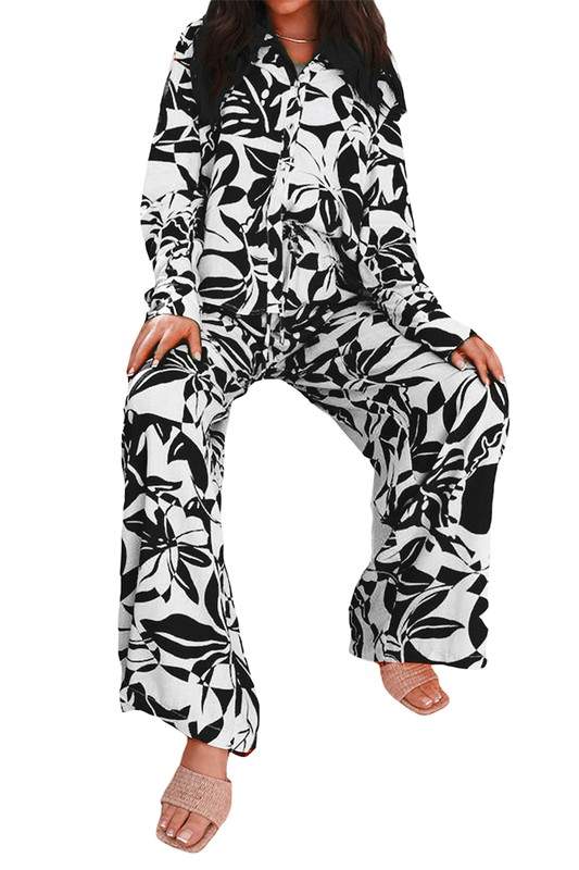 MONOCHROME FLORAL JUMPSUIT