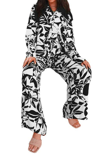 MONOCHROME FLORAL JUMPSUIT