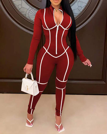 Fitted Long Sleeve Women's Jumpsuit