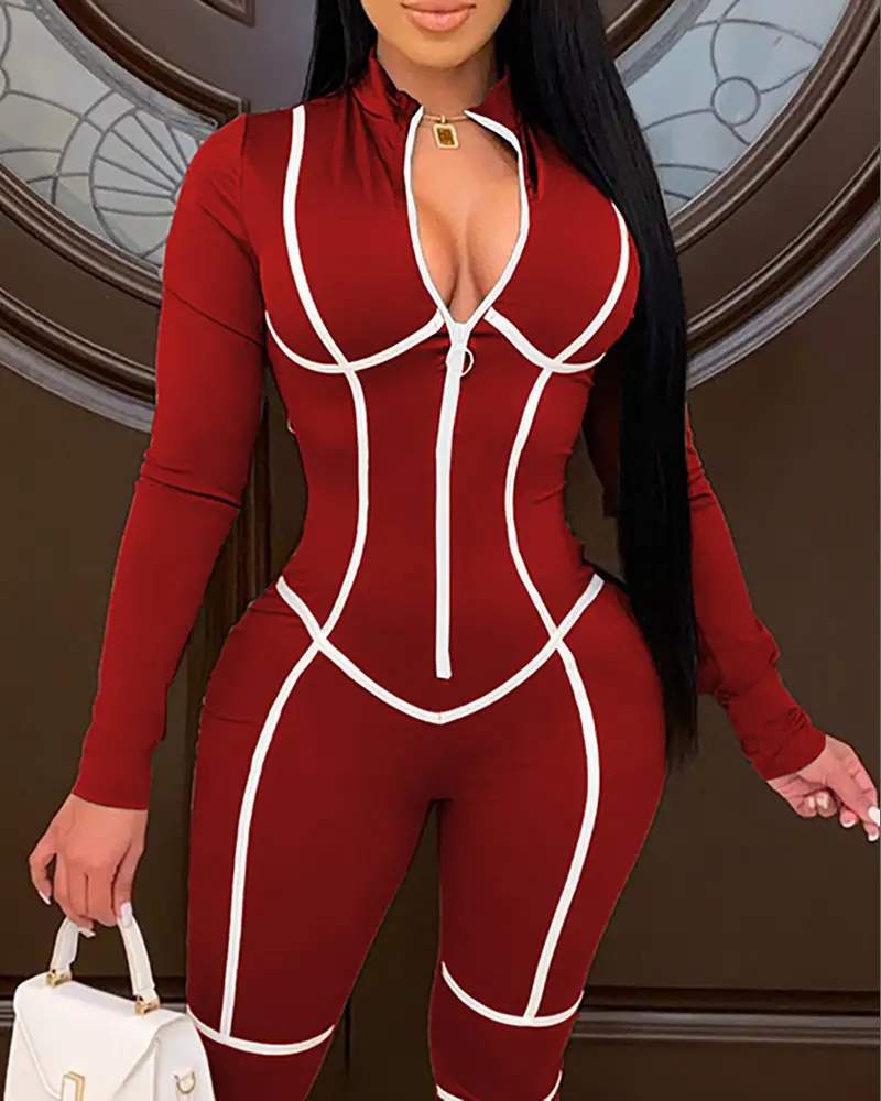 Fitted Long Sleeve Women's Jumpsuit